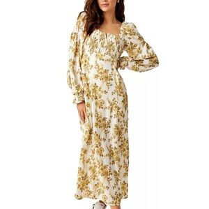 Free People Jaymes Floral Smocked Long Sleeve Maxi Dress